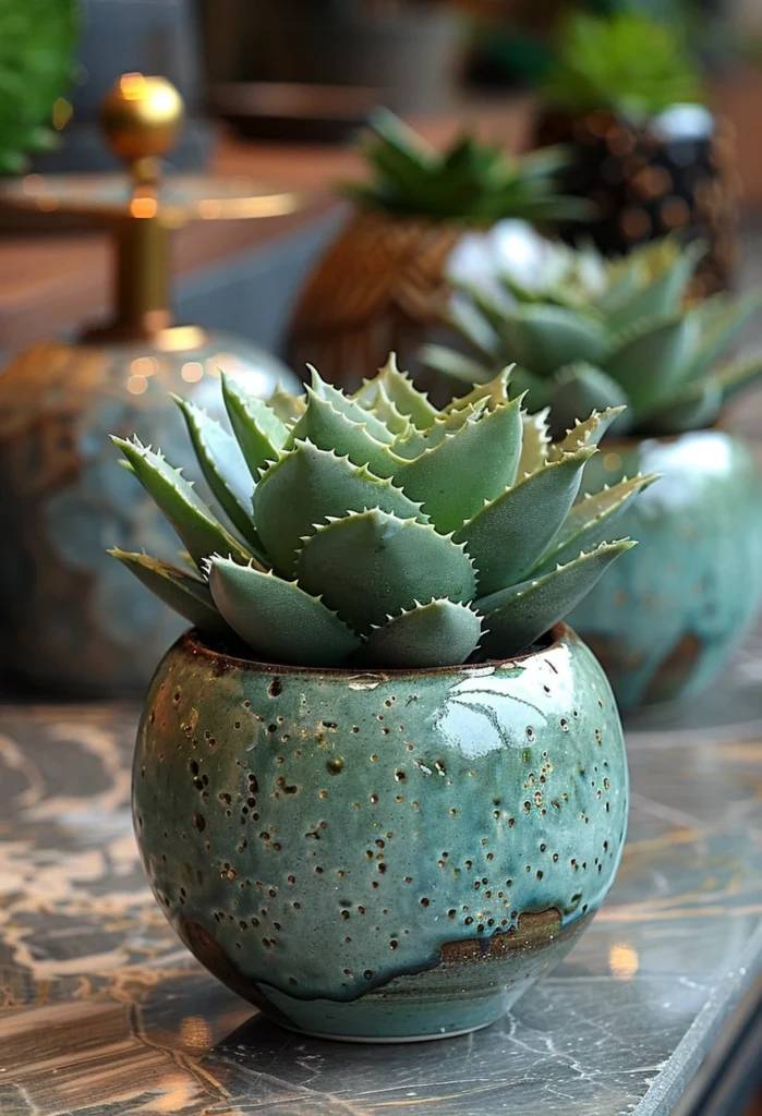 Succulente dans un potier